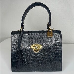 Charles Calfun Black Crocodile Handbag